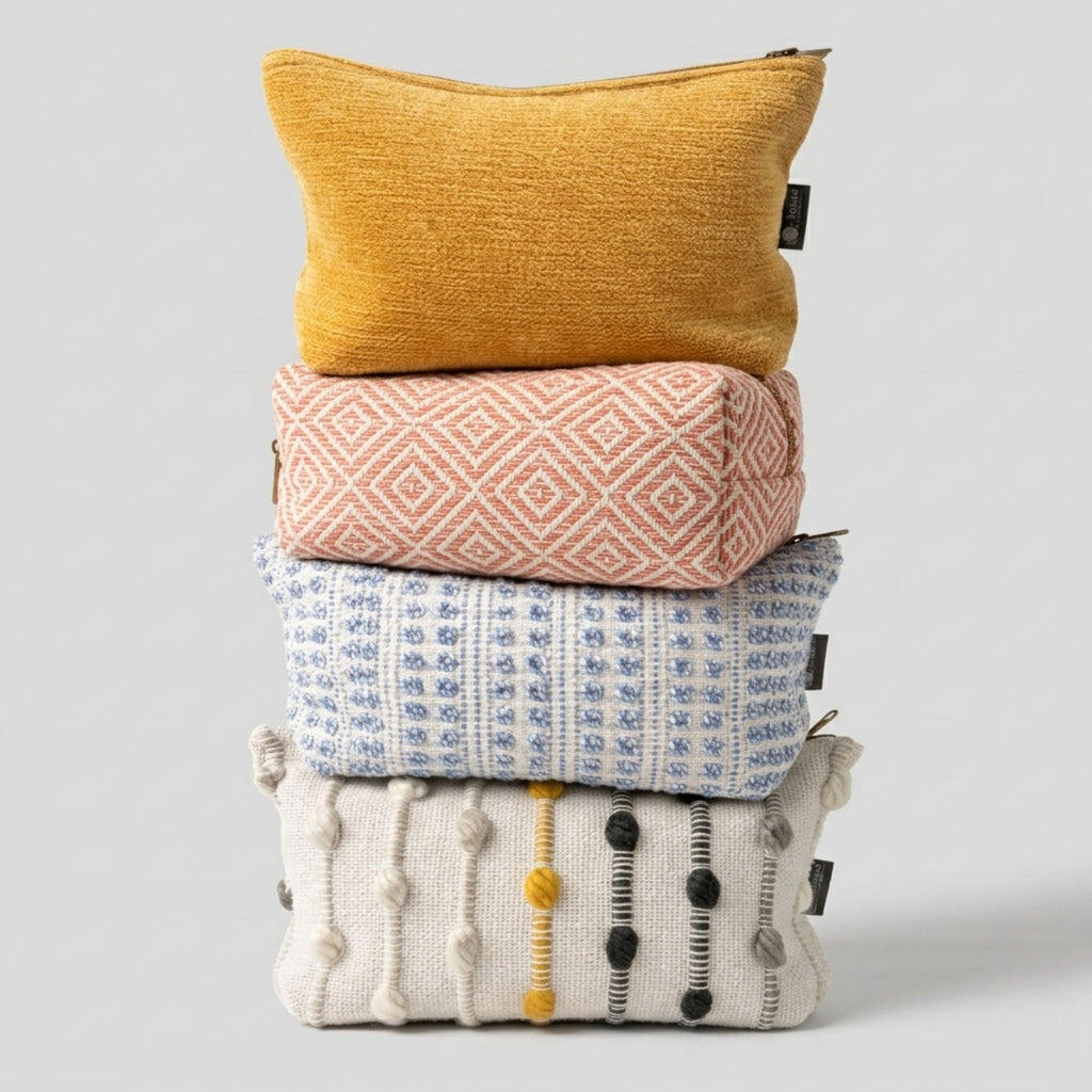 Nomad Sari Indian Jacquard Toiletry Bag - Moonlit Weave