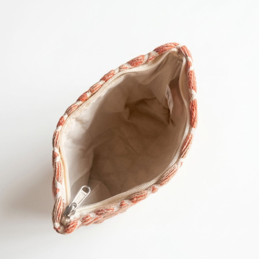 Nomad Sari Indian Jacquard Toiletry Bag - Rose Lattice