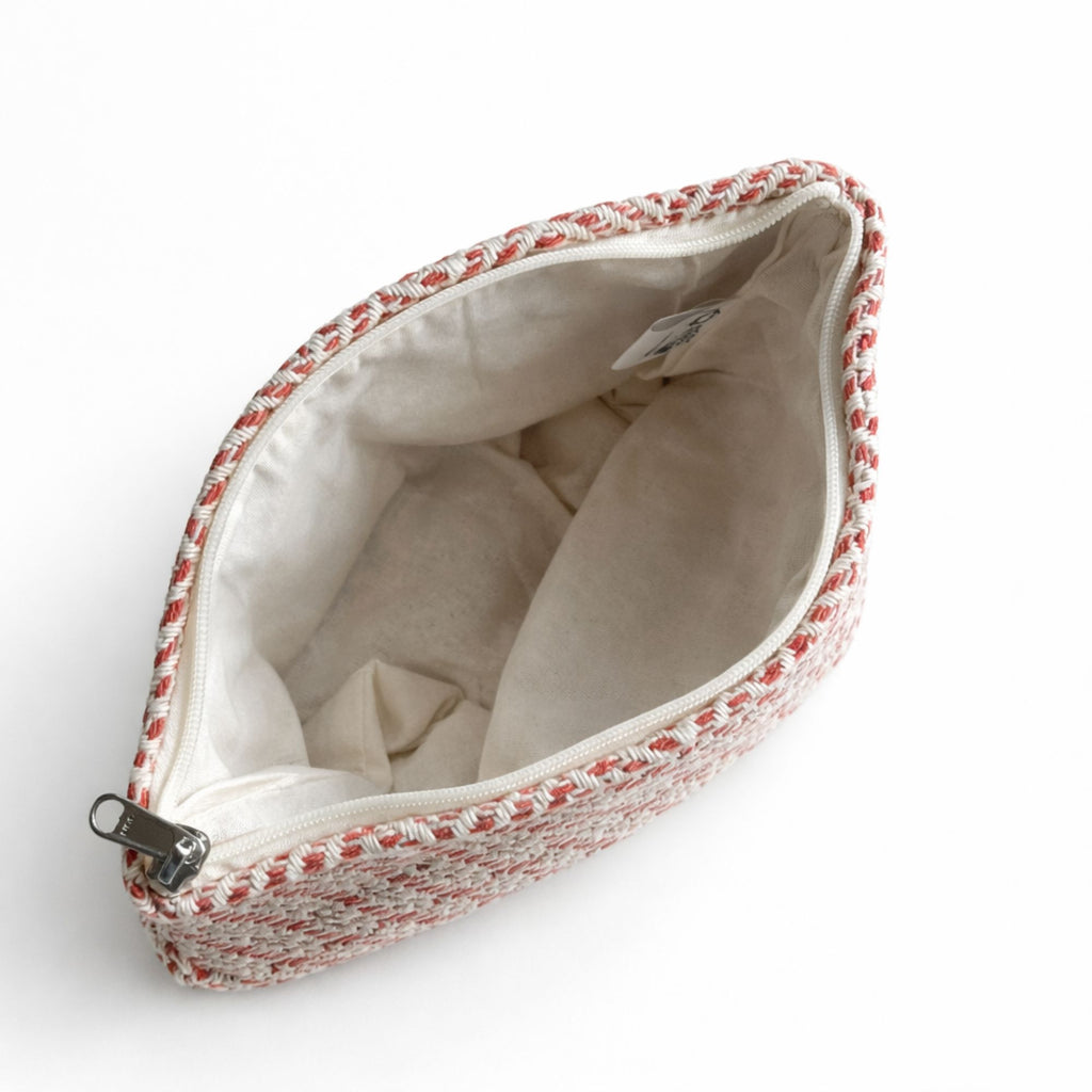 Nomad Sari Indian Jacquard Toiletry Bag - Coral Maze