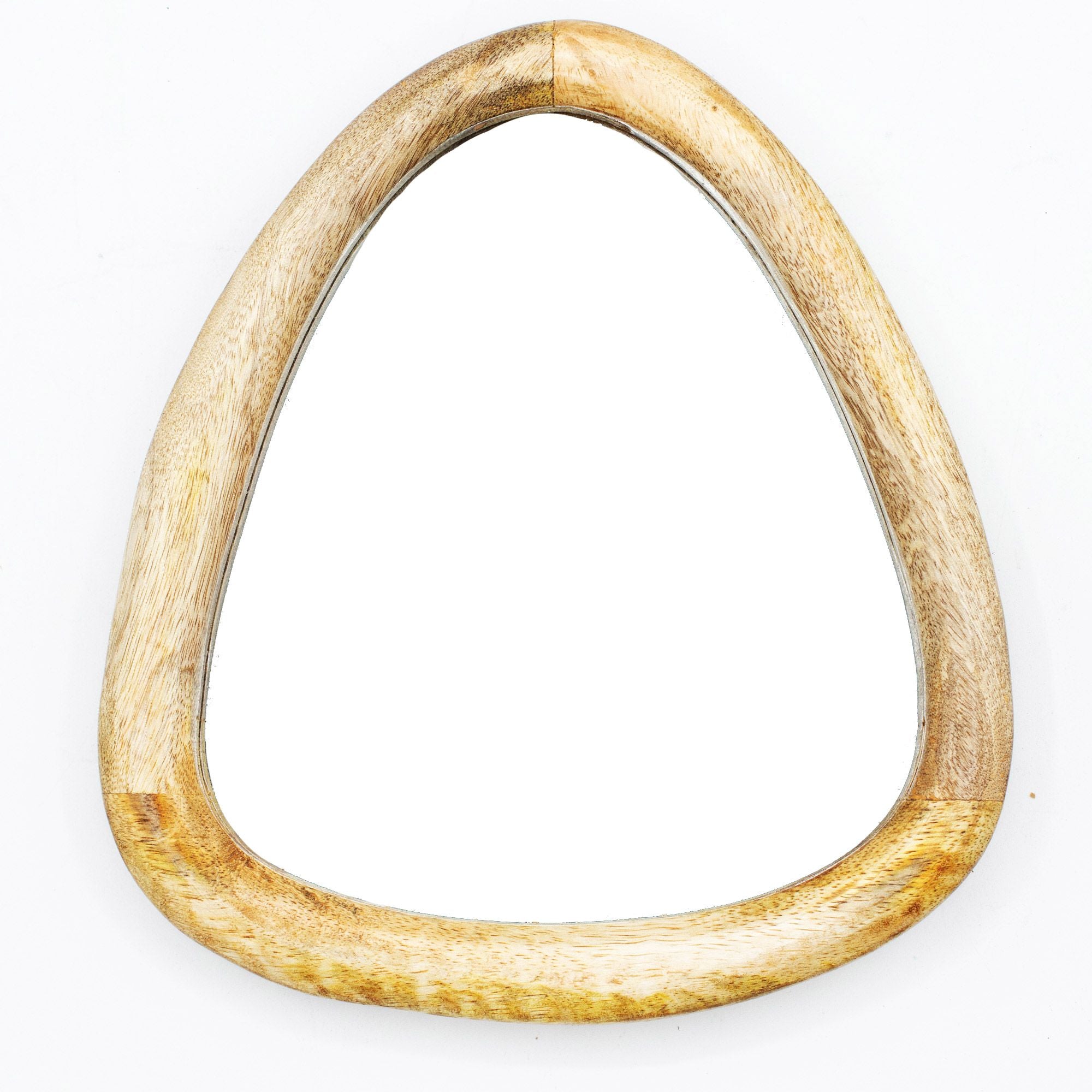 Set of 3 Pebble Shaped Mirrors - Light Wood Finish